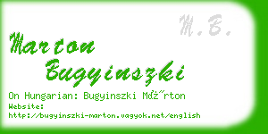 marton bugyinszki business card